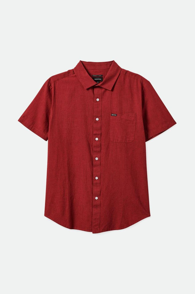 Brixton Charter Textured Weave S/S Woven Shirt - Heather Island Berry