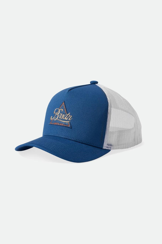 Brixton Earlston Netplus MP Trucker Hat - Pacific Blue/ White