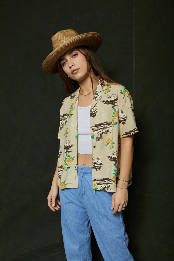 Brixton Bunker Paradise S/S Woven Shirt - Safari