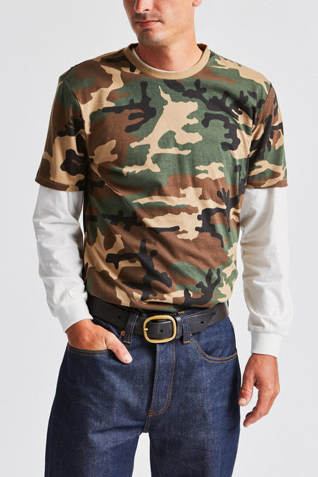 Basic S/S Premium Tee - Woodland Camo