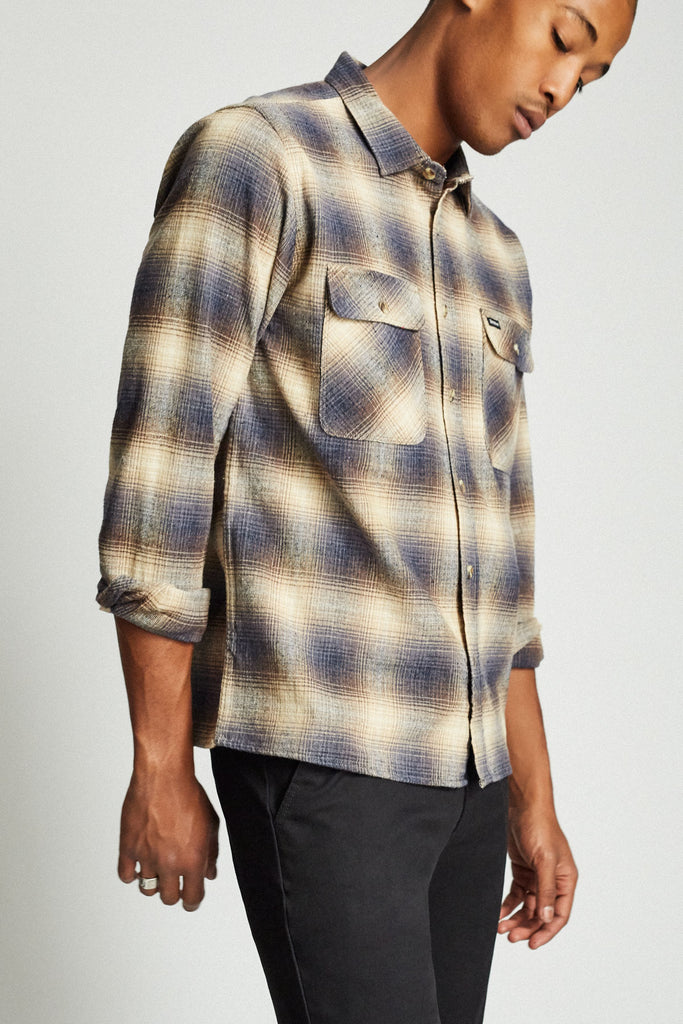 Brixton Archie L/S Flannel - Blue/Brown