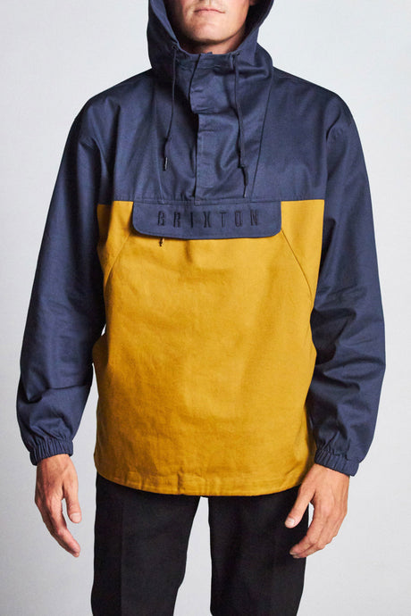 Breton Anorak Jacket - Washed Navy/Maize