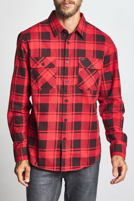 Bowery Lightweight L/S Flannel - Red/Black