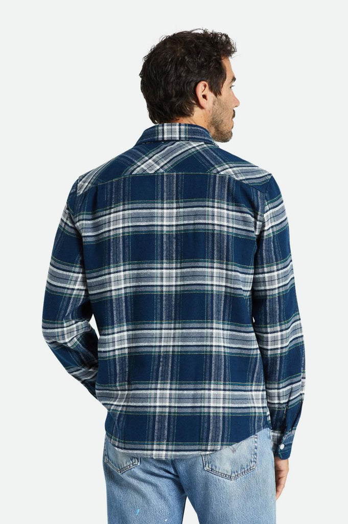 Brixton Bowery L/S Flannel - Moonlit Ocean/Grey