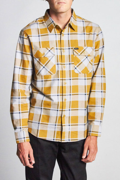 Bowery Lightweight L/S Flannel - Aluminum/Maize