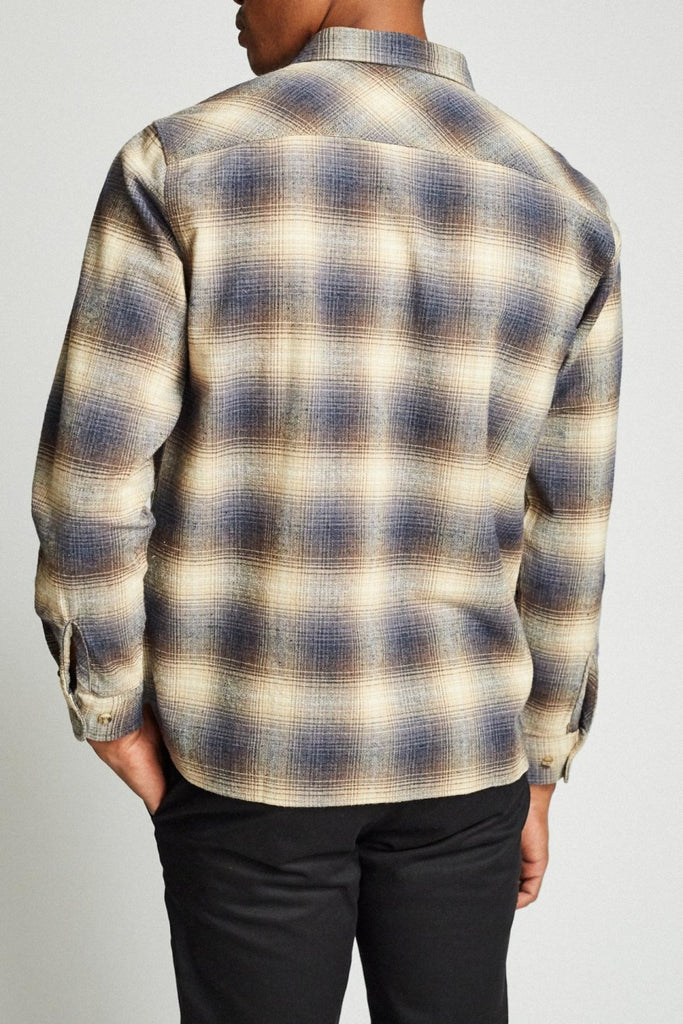 Brixton Archie L/S Flannel - Blue/Brown