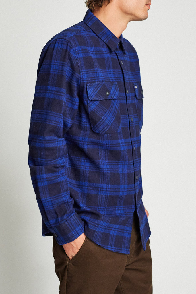 Brixton Bowery L/S Flannel - Navy/Royal