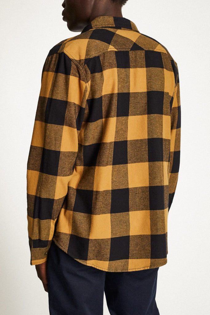 Brixton Bowery Lightweight L/S Flannel - Black/Bronze