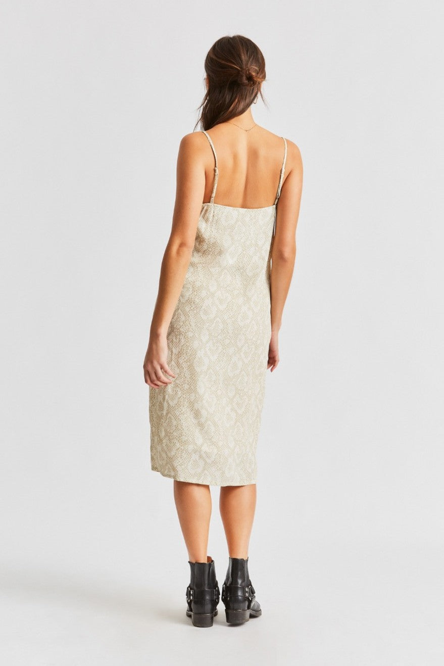 Santina Tiered Midi Dress — Snakeskin