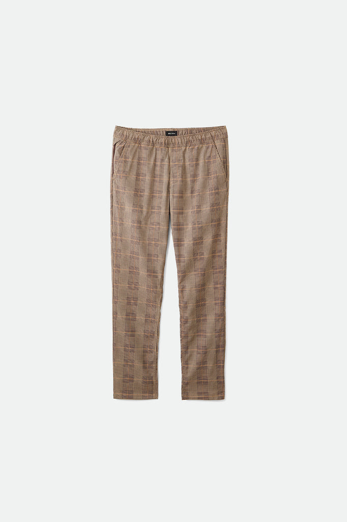 Men's Choice E-Waist Taper Crossover Pant - Brown Plaid - Front Side
