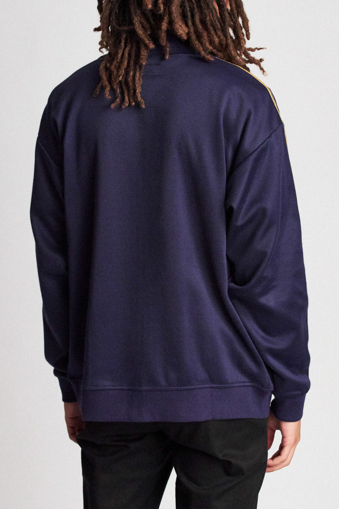 Brixton United Mock Neck Zip - Patriot Blue