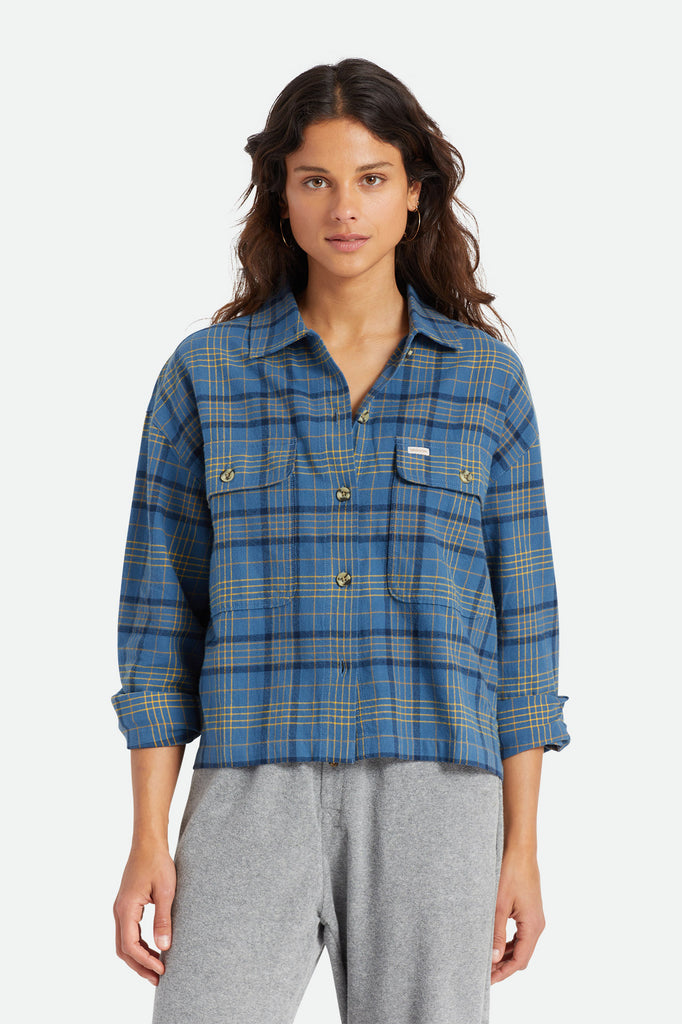 Brixton Bowery Women's Lightweight L/S Flannel - Joe Blue