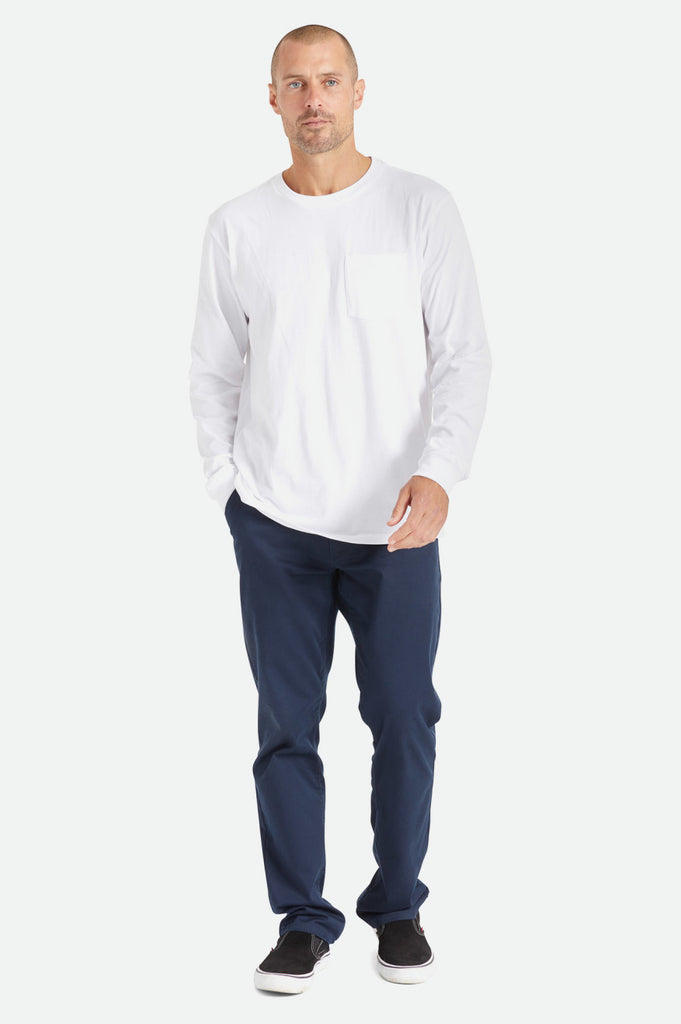 Brixton Basic L/S Pocket Tee - White