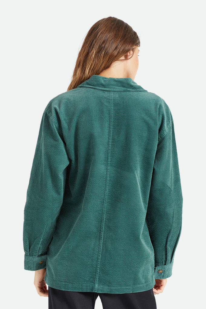 Brixton Dundee Corduroy Overshirt - Emerald