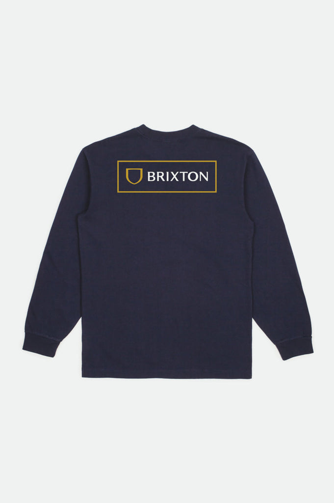 Brixton Alpha Block L/S Standard Tee - Navy