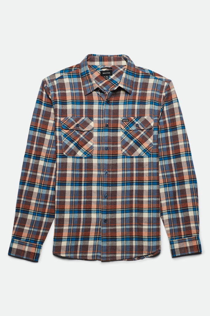 Brixton Bowery Lightweight L/S Flannel - Blue/Orange