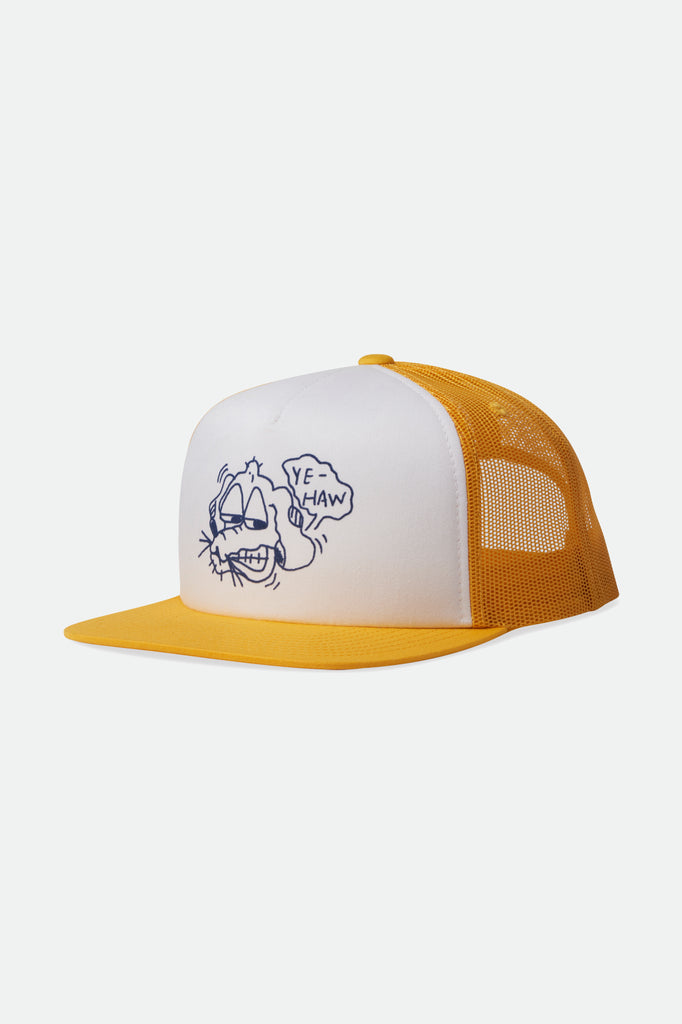 Brixton Ye-haw MP Trucker Hat - Yellow Cab/White