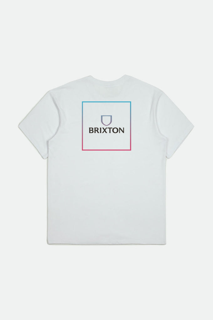 Brixton Alpha Square S/S Standard Tee - White/Light Blue/Pink