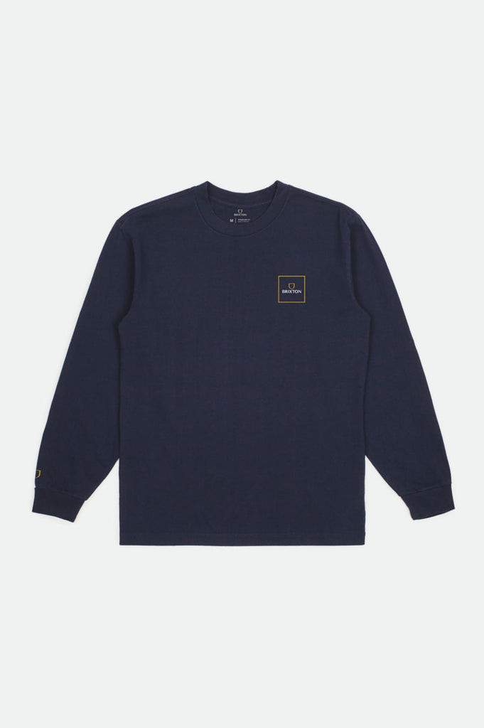 Brixton Alpha Block L/S Standard Tee - Navy