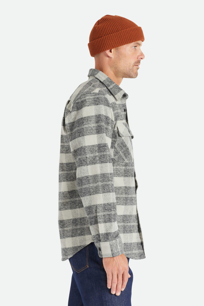 Brixton Bowery Heavyweight L/S Flannel - Black/Charcoal
