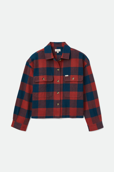 Women's Bowery Women's L/S Flannel - Captain Blue - Front Side