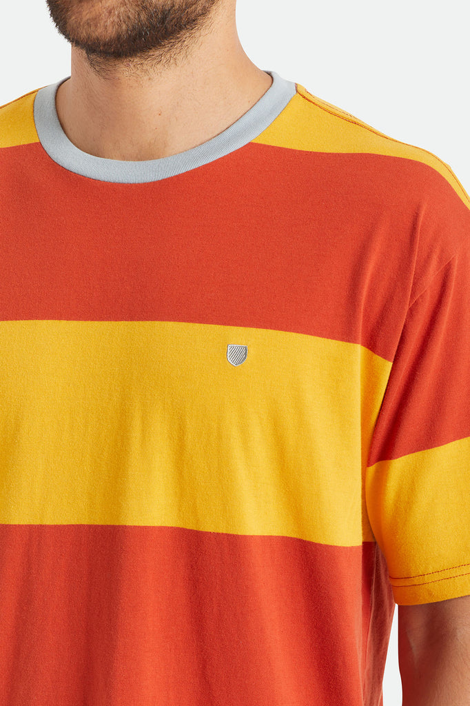 Brixton Hilt Boxy Shield S/S Knit - Phoenix Orange/Golden Glow