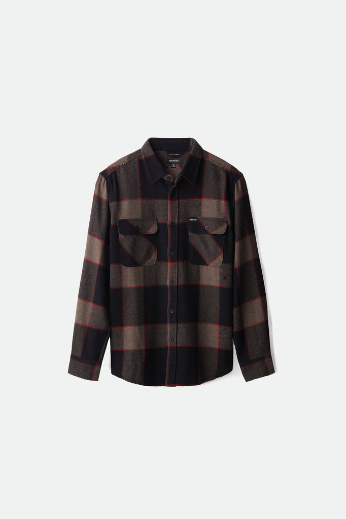 Men's Bowery L/S Flannel - Heather Grey/Charcoal - Front Side