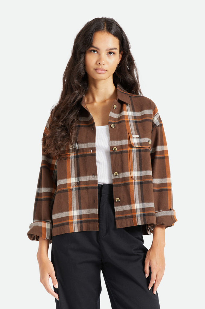 Brixton Bowery Women's L/S Flannel - Seal Brown