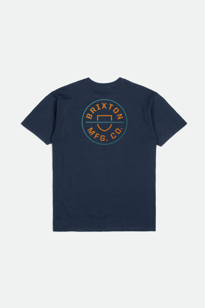 Brixton Crest II S/S Standard Tee - Moonlit Ocean/Burnt Orange/Teal