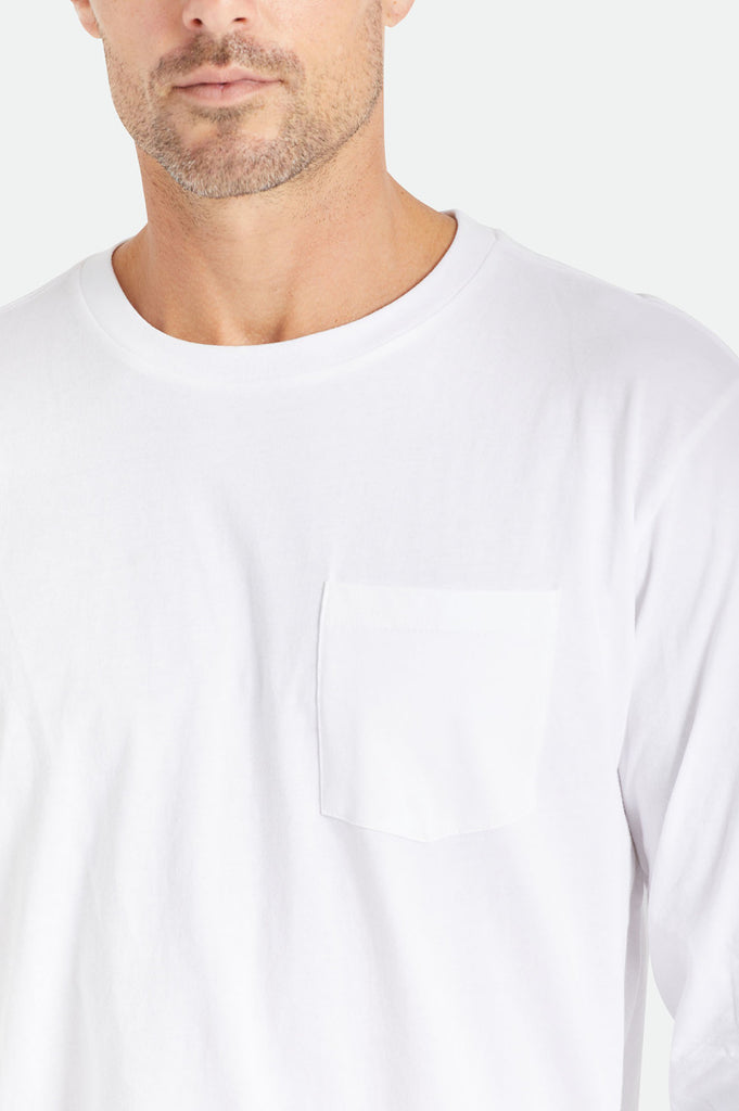 Brixton Basic L/S Pocket Tee - White