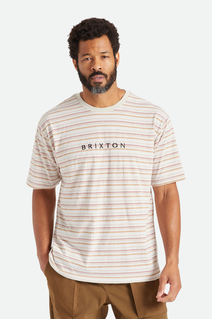 Brixton Hilt Boxy Alpha Line S/S Knit - White/Mojave/Beige