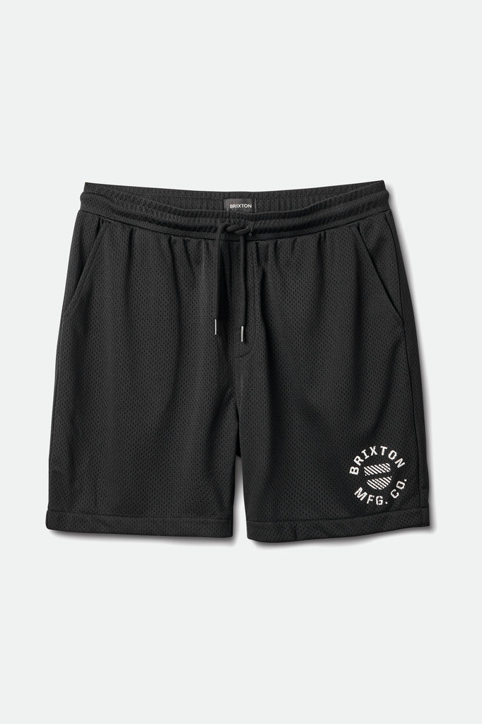 Brixton Shield Crest Mesh Short - Black