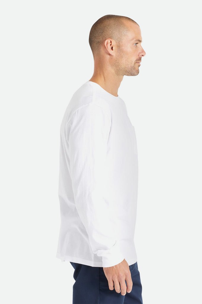 Brixton Basic L/S Pocket Tee - White