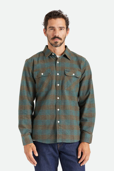 Men's Bowery Long-Sleeve Flannel - Ocean – Brixton Canada