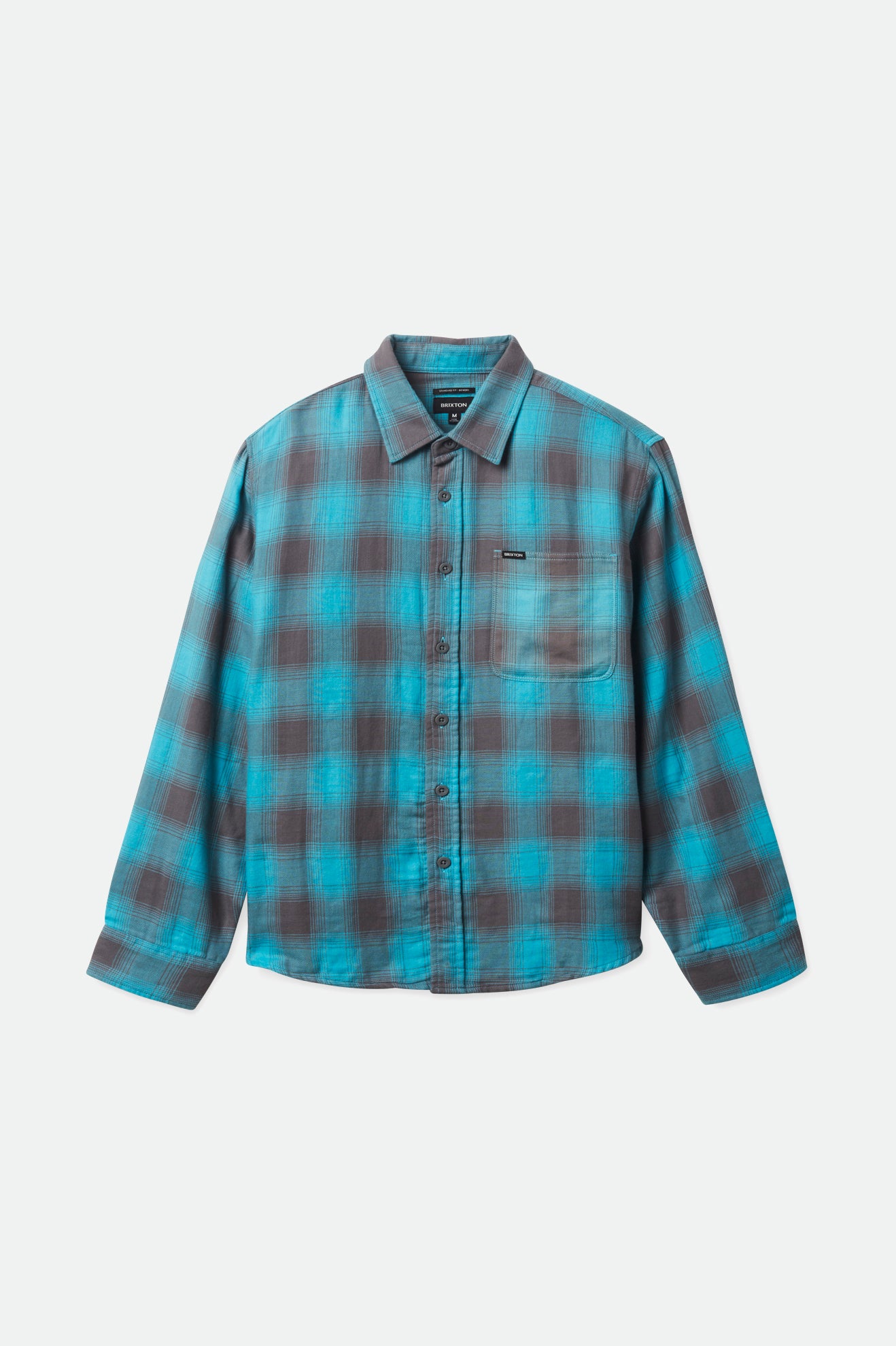 Bowery Soft Weave L/S Woven - Teal/Pebble