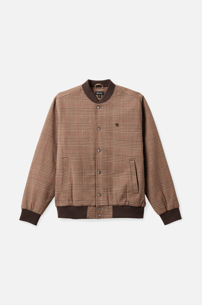 Brixton Dillinger Bomber Jacket - Brown Houndstooth