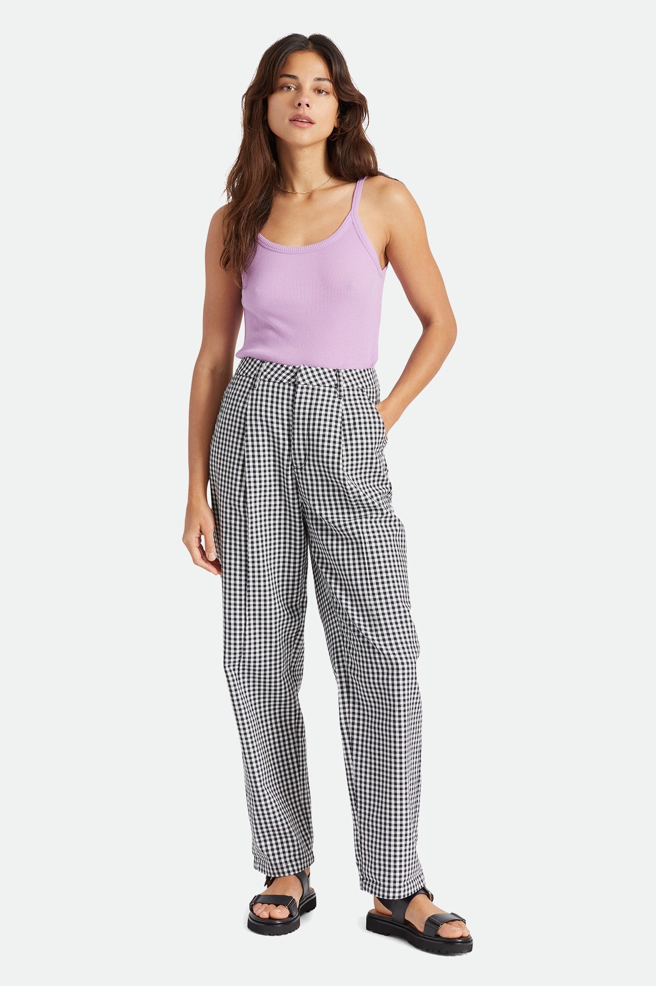 Women's Victory Trouser Pant - Black Gingham – Brixton Canada