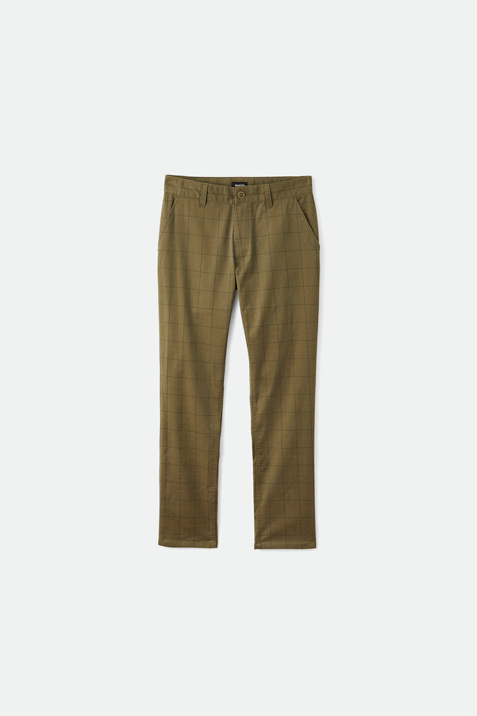 Men's Choice Chino Pant - Olive Plaid - Front Side