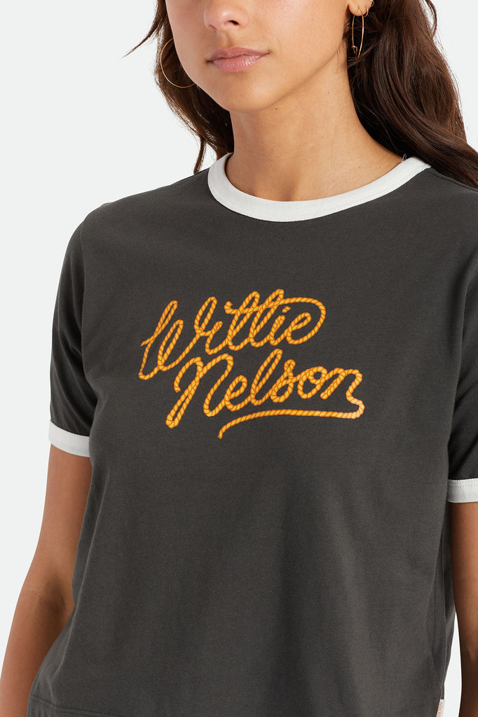 Brixton Willie Nelson Boxy Ringer Tee - Washed Black