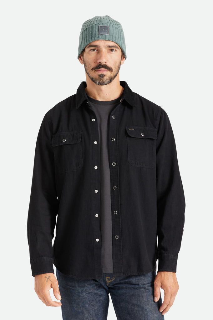 Brixton Bowery Reserve L/S Woven - Worn Black