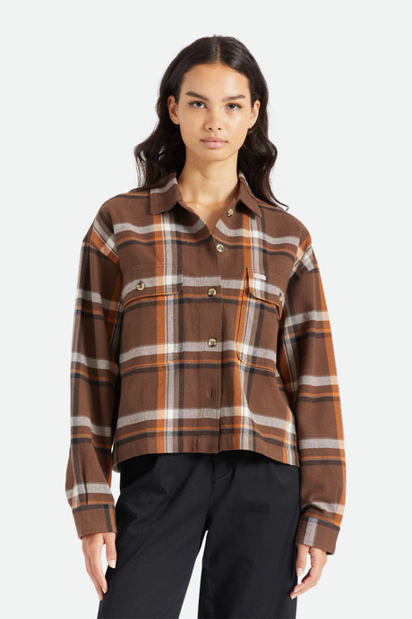 Bowery Women's L/S Flannel - Seal Brown