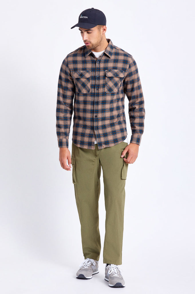 Brixton Bowery Lightweight L/S Utility Flannel - Pine Bark