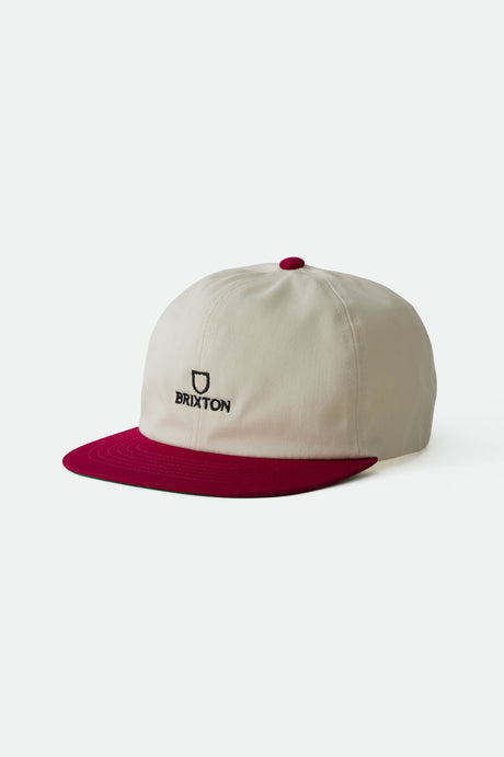 Alpha LP Snapback - Off White/Burgundy