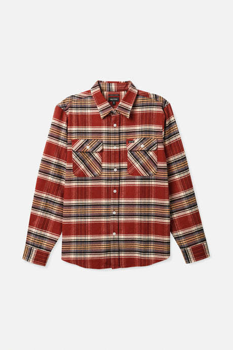 Bowery Stretch L/S Utility Flannel - Burnt Henna/Bright Gold/Black